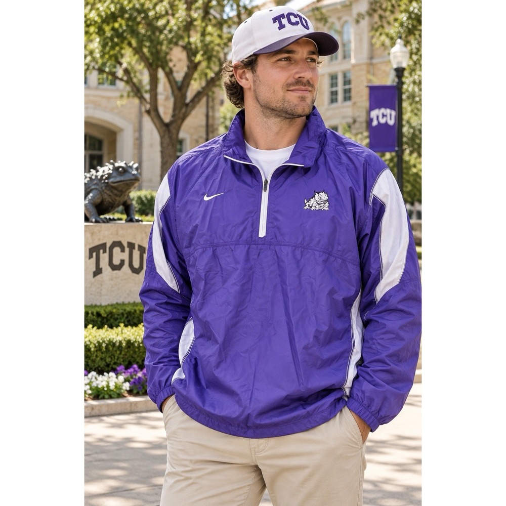 Nike Storm-FIT TCU Horned Frogs 1/4 Zip Pullover Jacket XXL Purple NCAA